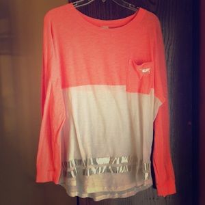 Oversized PINK tee w/ sequined back